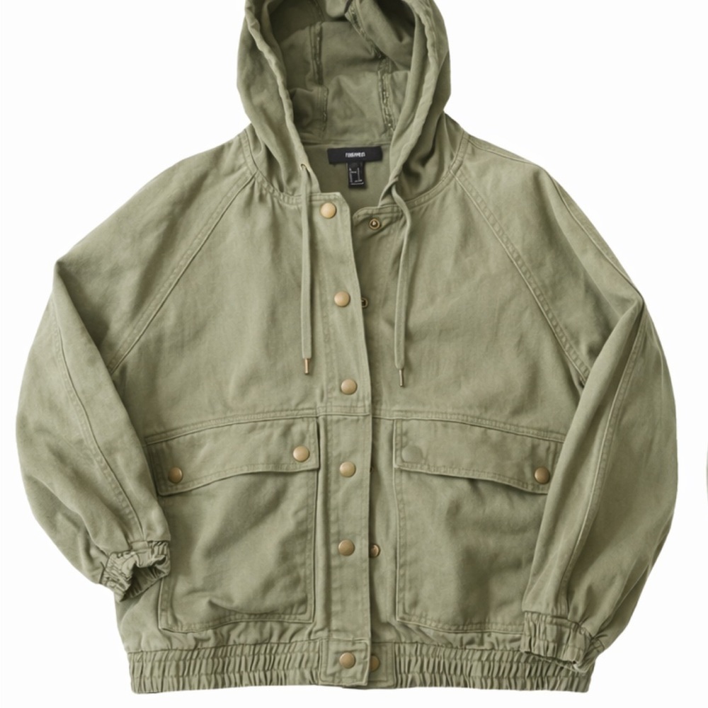 Forever 21 Army Green Utility Jacket - Picture 3 of 4